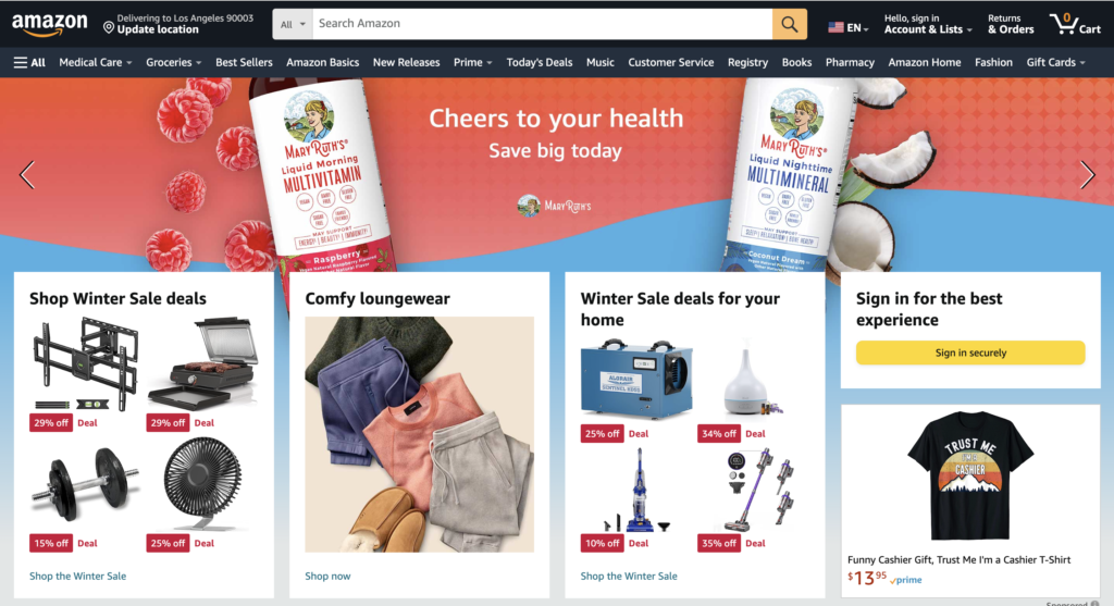 amazon homepage screenshot